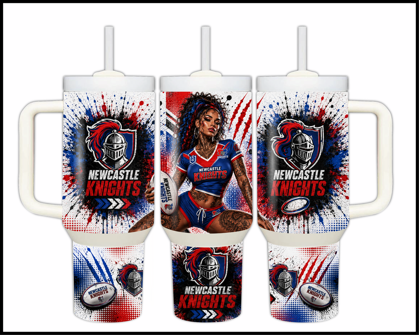 Big Guzzler 40oz Newcastle Knights Stainless Steel Tumbler (936)