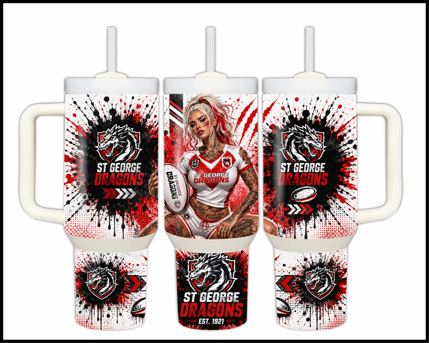 Big Guzzler 40oz St George Dragons Stainless Steel Tumbler (927)