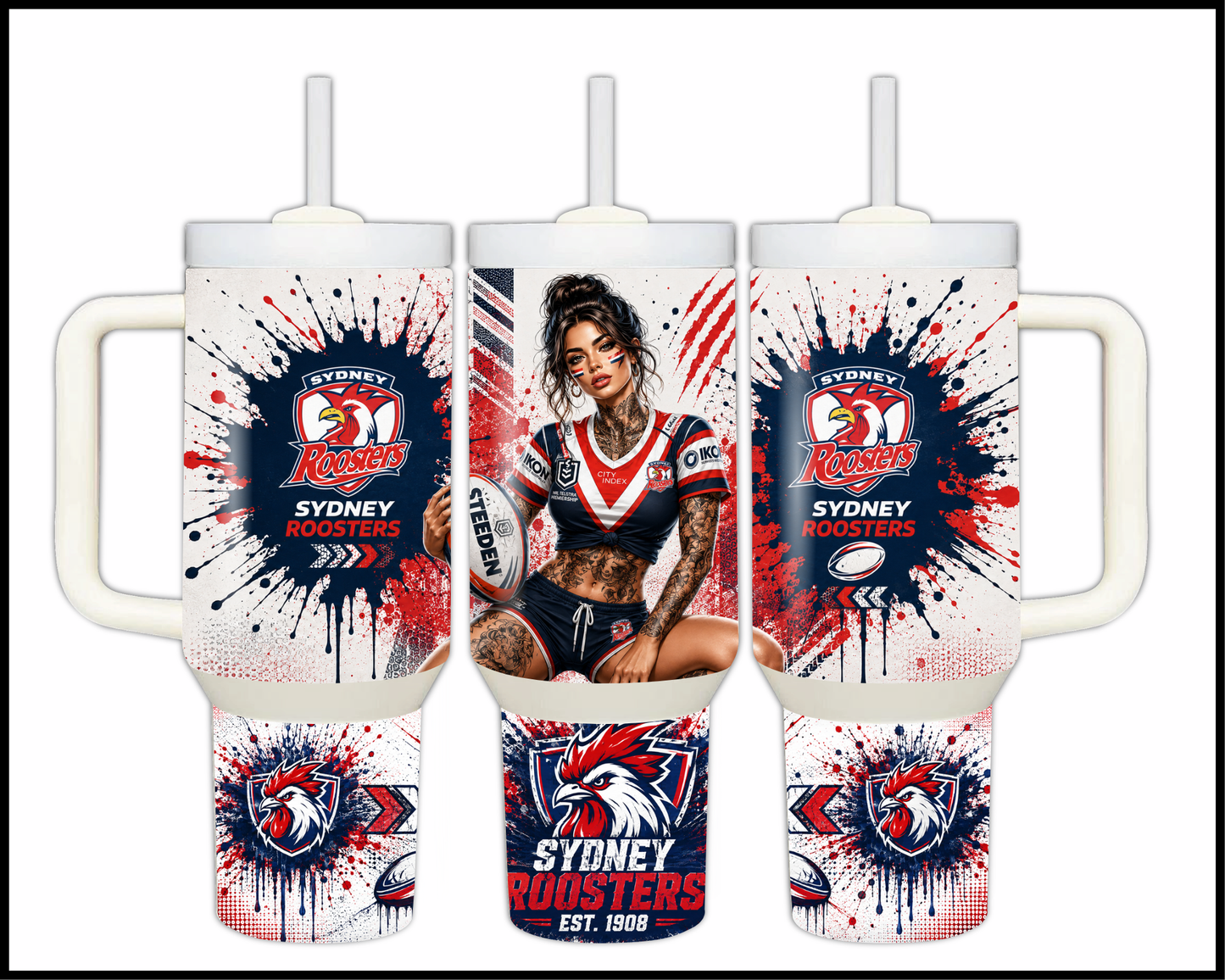 Big Guzzler 40oz Sydney Roosters Stainless Steel Tumbler (928)