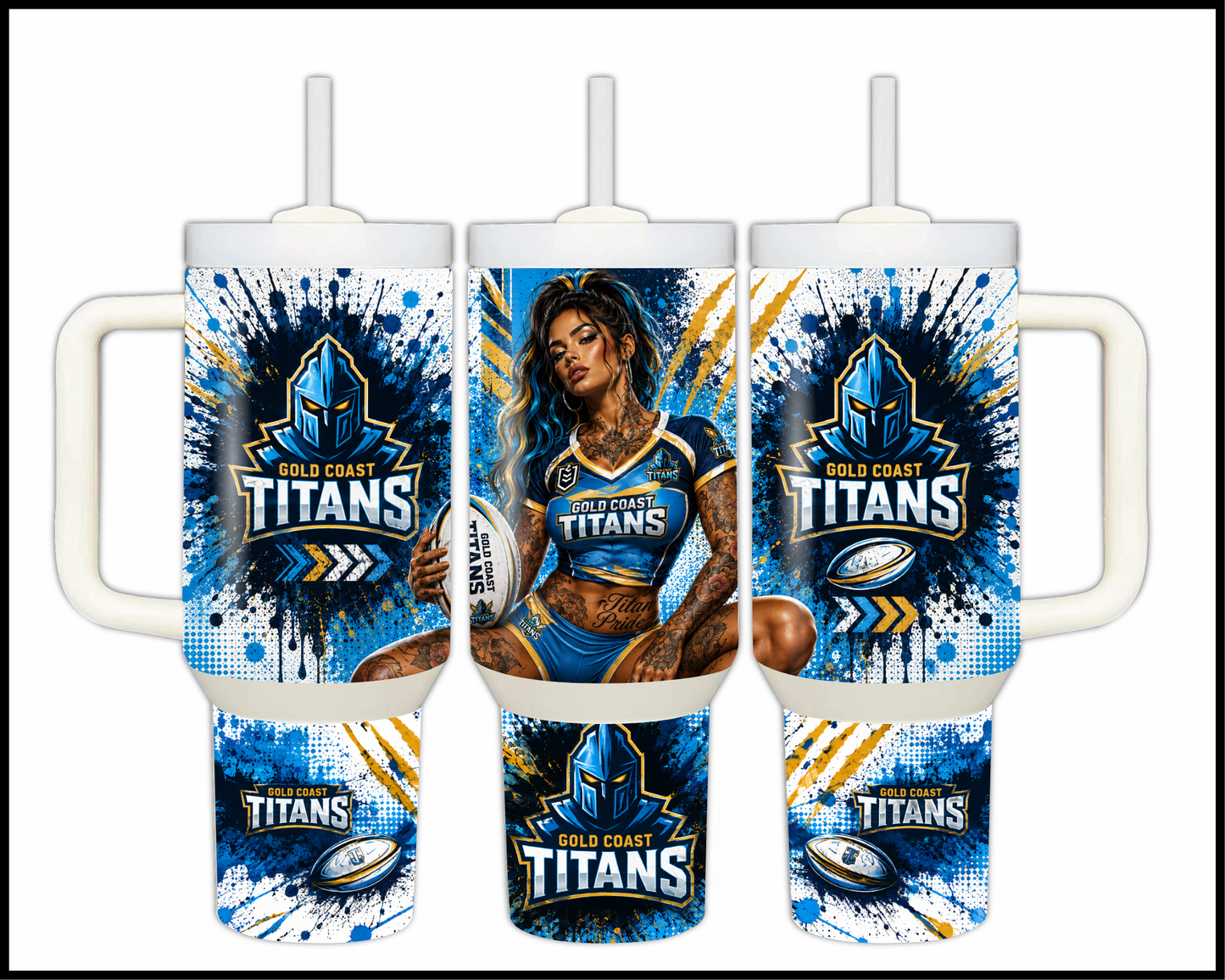 Big Guzzler 40oz Gold Coast Titans Stainless Steel Tumbler (939)