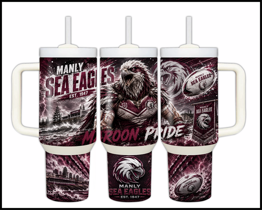 Big Guzzler Manly Sea Eagles Stainless Steel Tumbler (913)