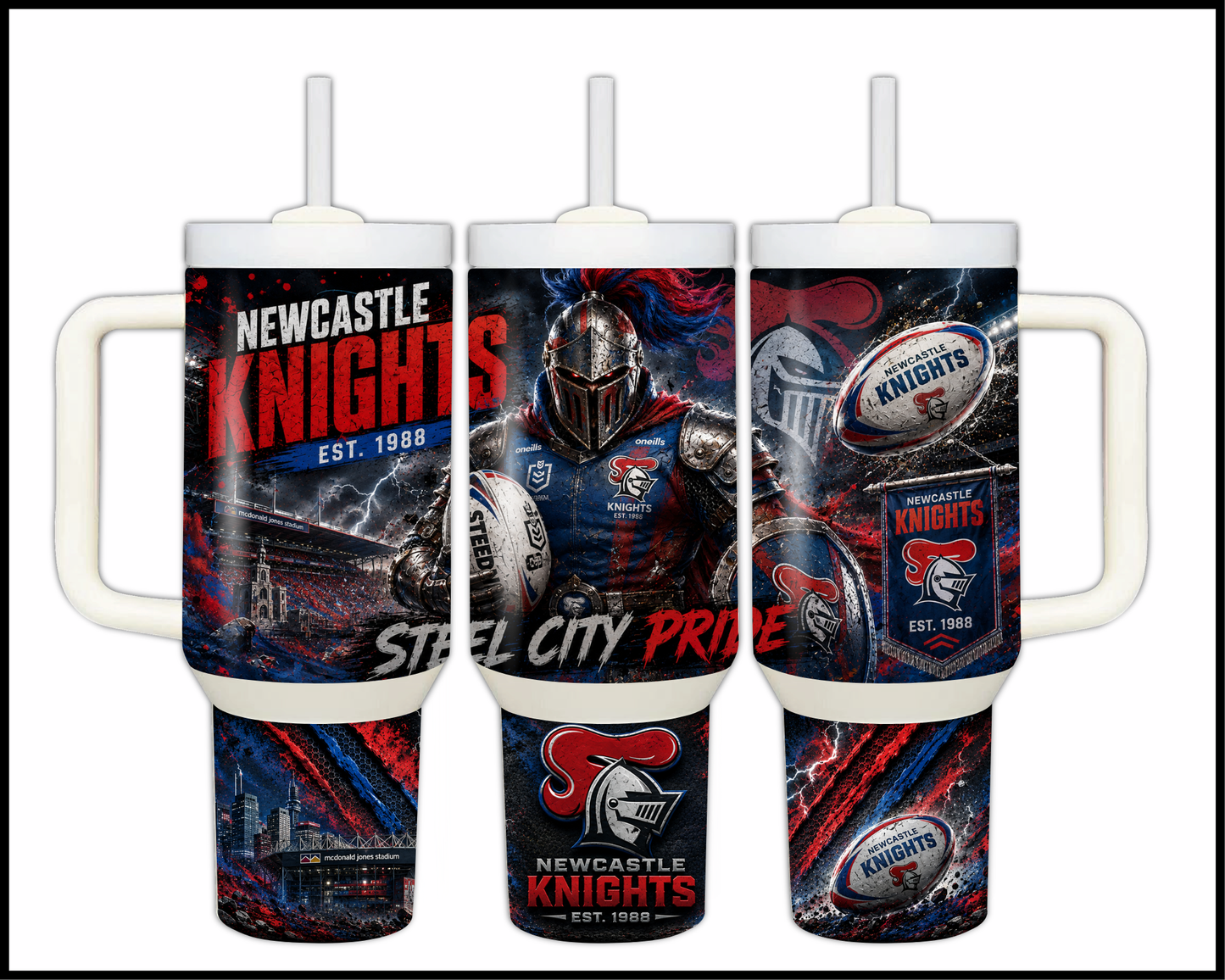 Big Guzzler 40oz Newcastle Knights Stainless Steel Tumbler (915)