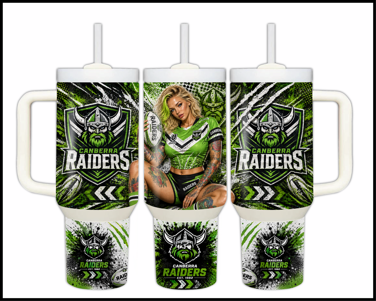 Big Guzzler 40oz Canberra Raiders Stainless Steel Tumbler (943)