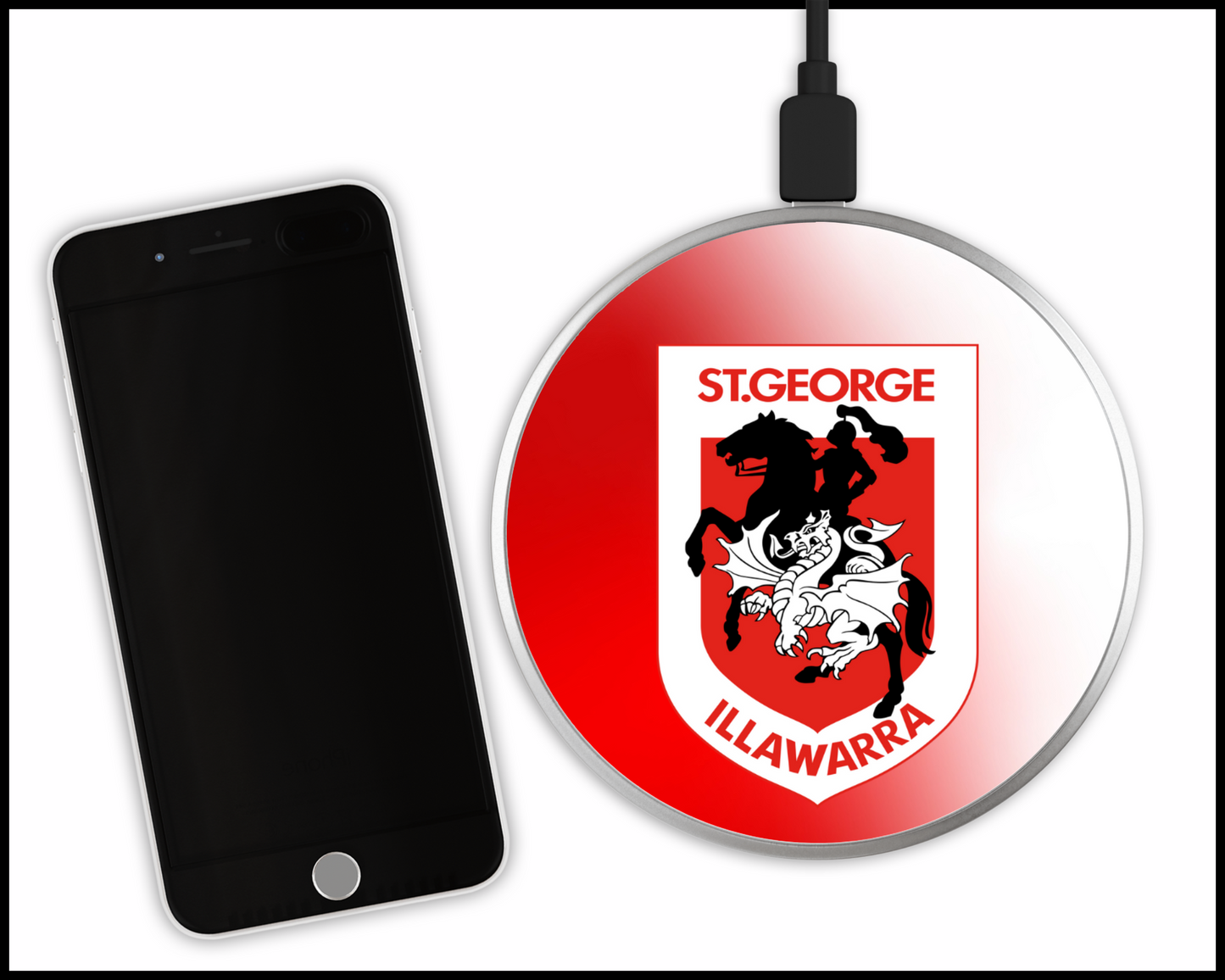 St George Dragons Sublimated Wireless Phone Charger (001)