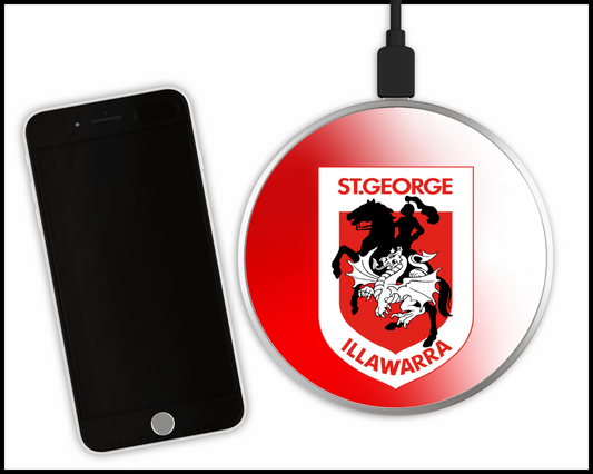 St George Dragons Sublimated Wireless Phone Charger (001)