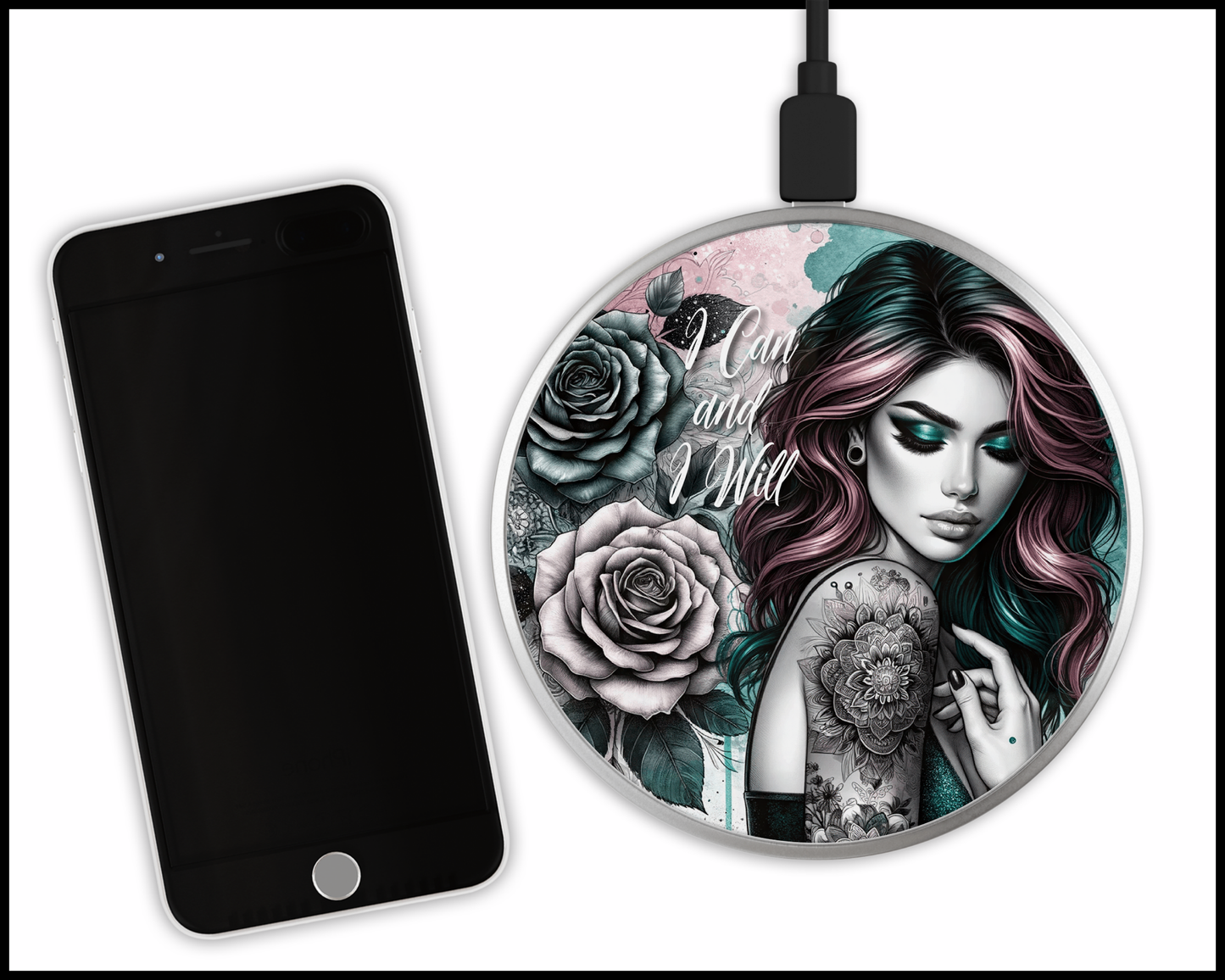 I Can And I Will Sublimated Wireless Phone Charger (443)