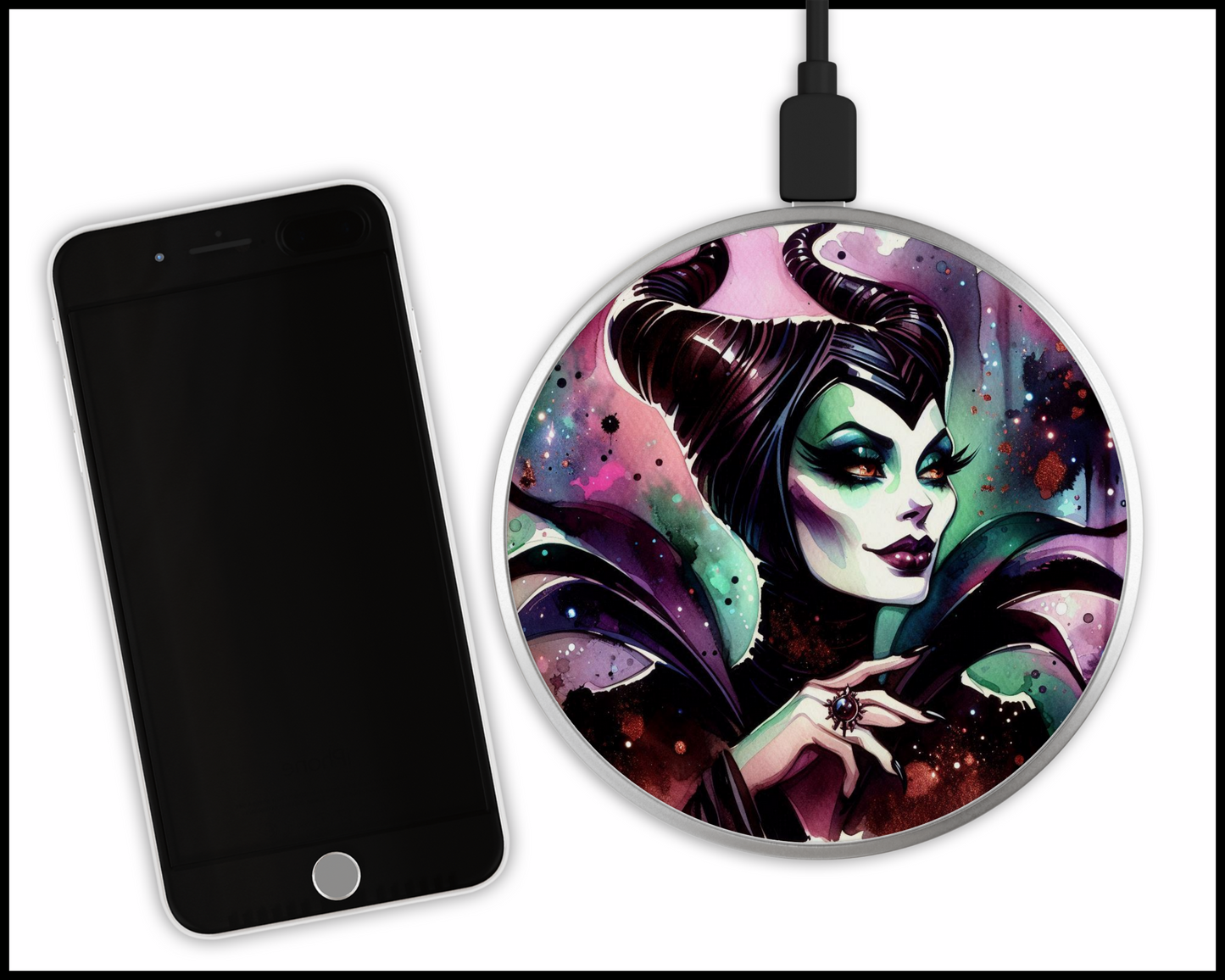 Maleficent Sublimated Wireless Phone Charger (044)