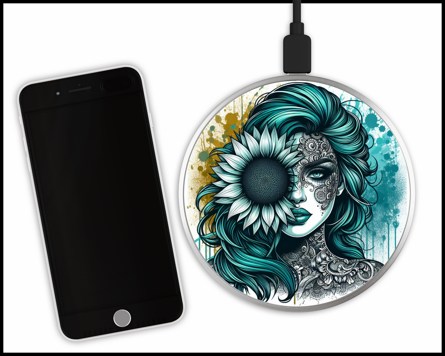 Mandala Women Sublimated Wireless Phone Charger (145)