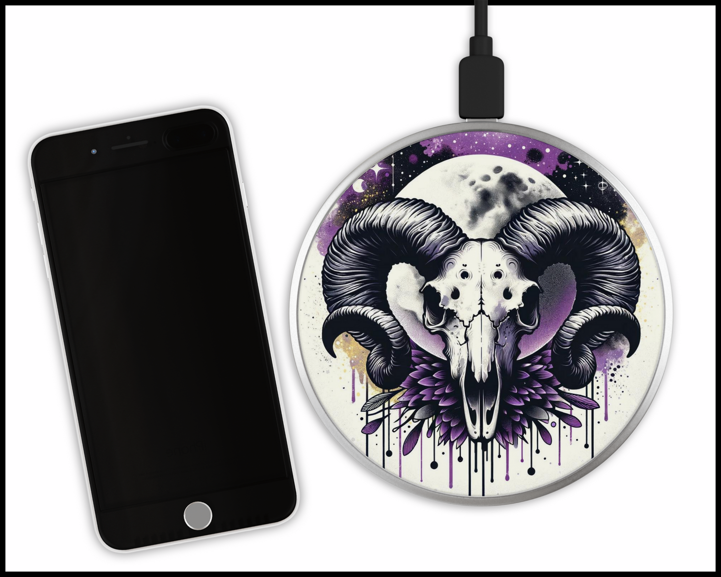 Bull Skull Sublimated Wireless Phone Charger (046)