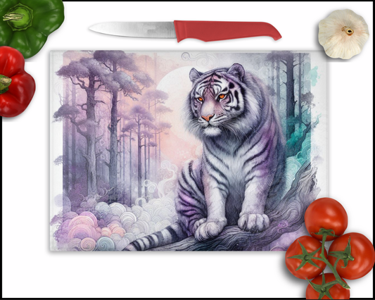 Snow Leopard Sublimated Cutting Board (106)