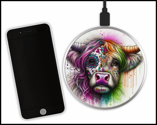 Two Faced Cow Sublimated Wireless Phone Charger (047)