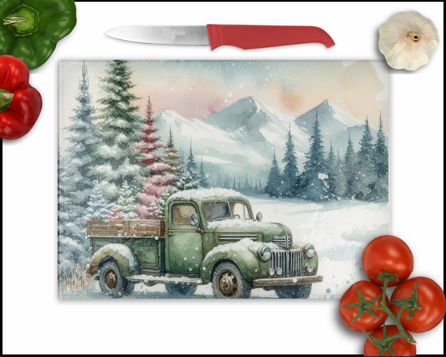 Snow Truck Sublimated Cutting Board (108)