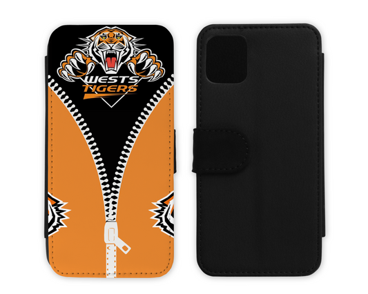 Wests Tigers Leather Flip Case  (Many Models Available)