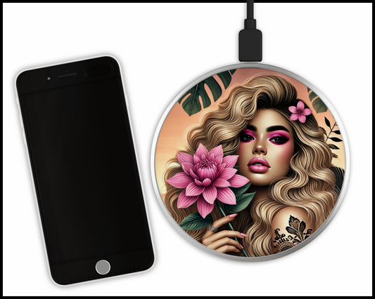 Tropical Beauty Sublimated Wireless Phone Charger (254)