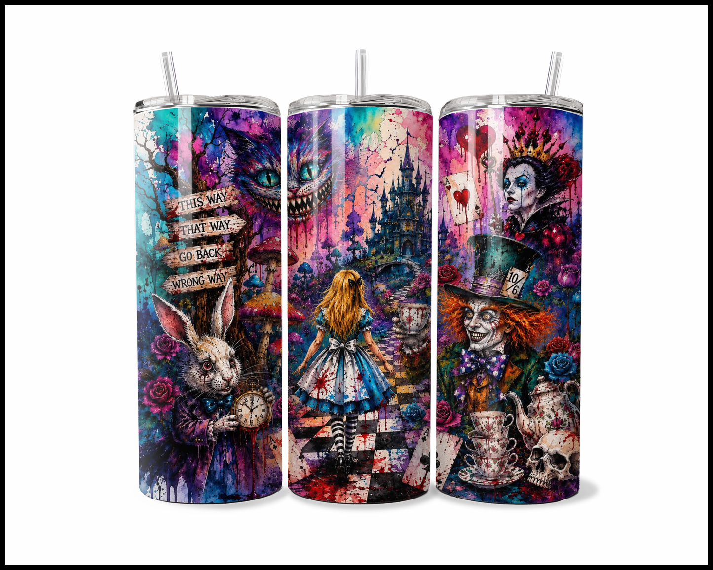 Lost in Wonderland Splatter Tumbler (5194)