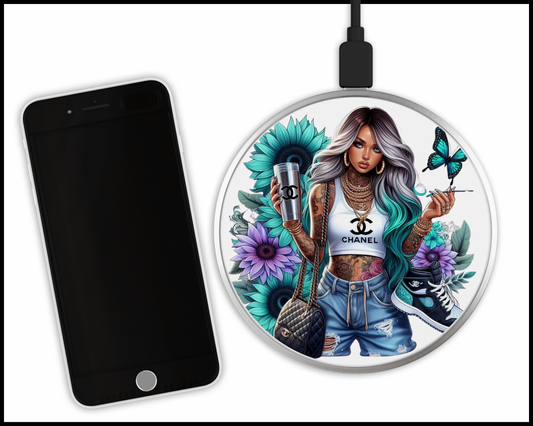 Chanel Inspired Sublimated Wireless Phone Charger (351)