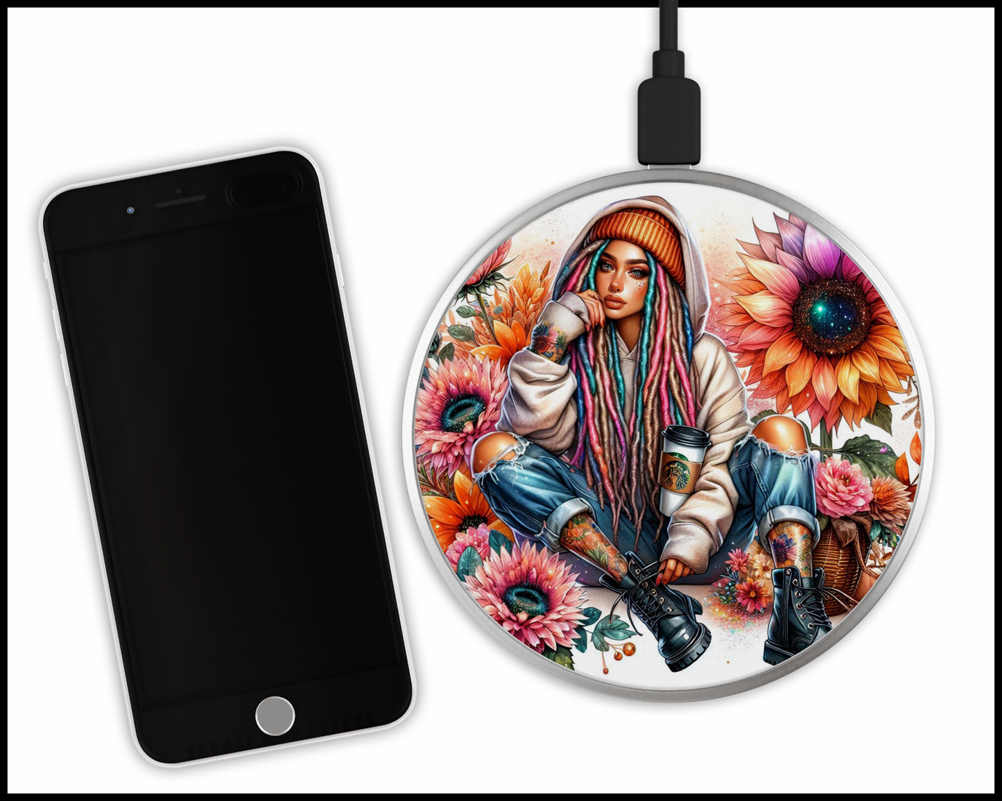 Beautiful Amongst The Flowers Sublimated Wireless Phone Charger (451)