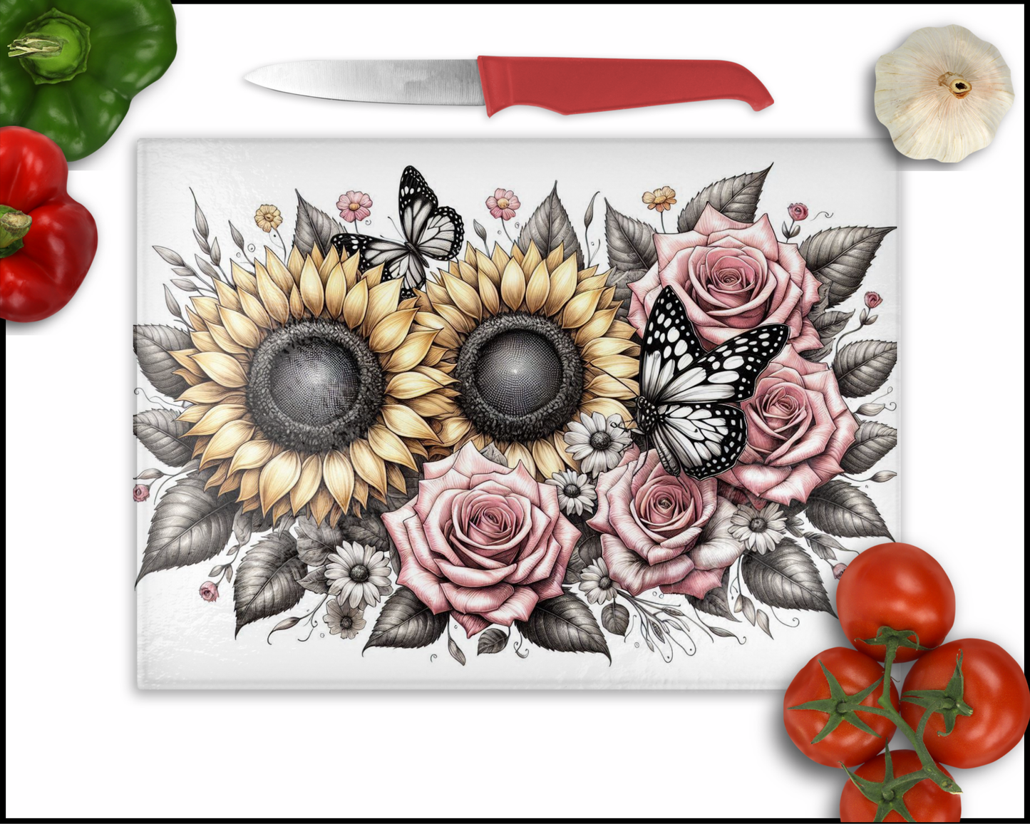 Floral Sublimated Cutting Board (110)