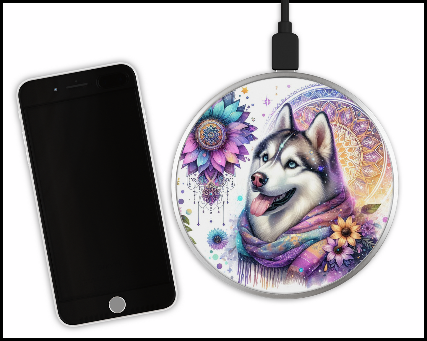 Husky Sublimated Wireless Phone Charger (052)