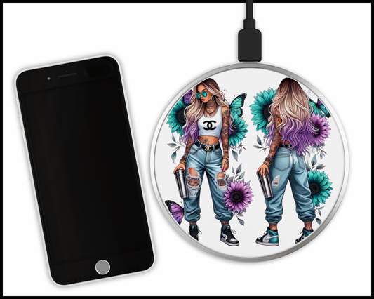 Chanel Inspired Sublimated Wireless Phone Charger (352)