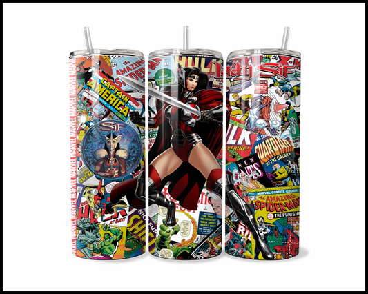 Steel-Striking Battle Maiden - Action-Packed Page-Turner Tumbler (5329)