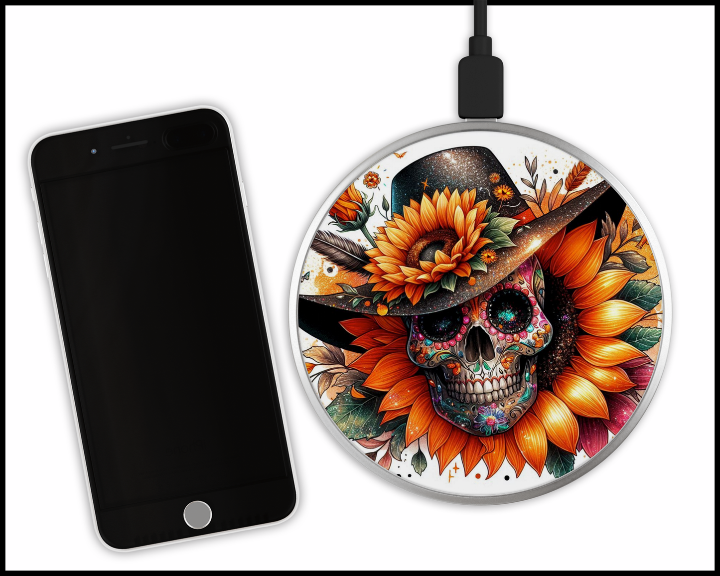 Skull Sublimated Wireless Phone Charger (454)