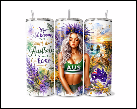 Sunlit Skies, Australia Stainless Steel Tumbler (5554)