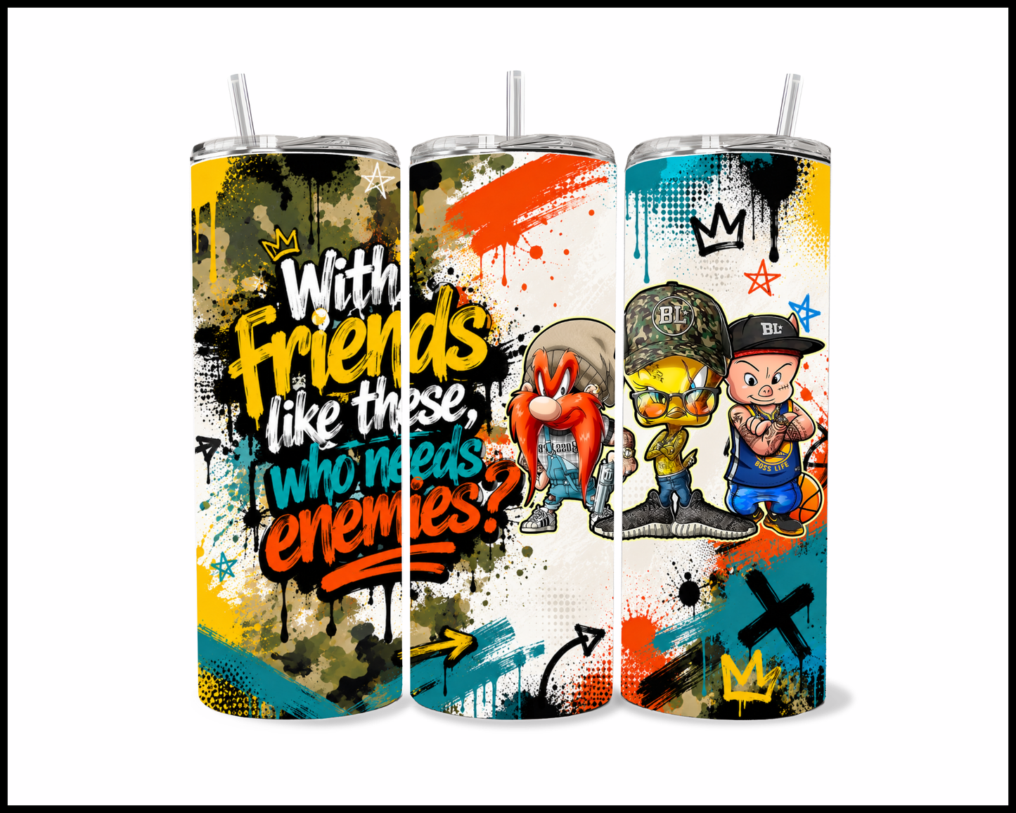 Who Needs Enemies Stainless Steel Tumbler (5592)
