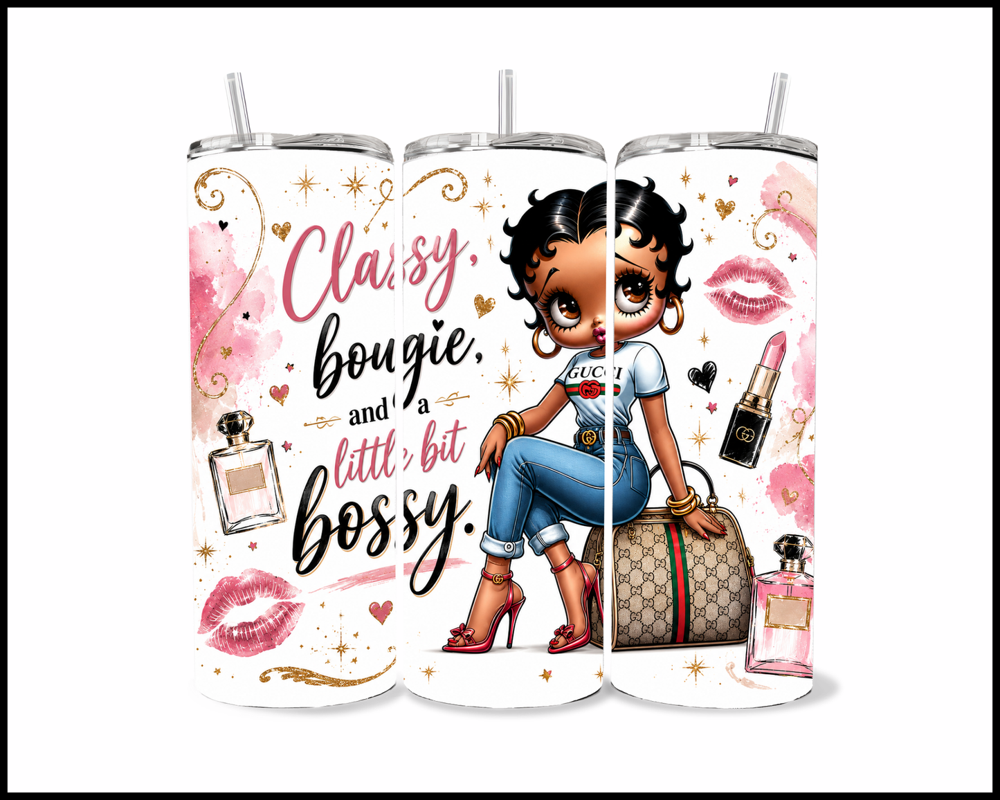 Classy, Bougie & A Little Bit Classy Stainless Steel Tumbler (5594)