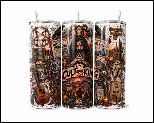 Sinister Sips - Charles Manson (The Cult King) Stainless Steel Tumbler (5649)