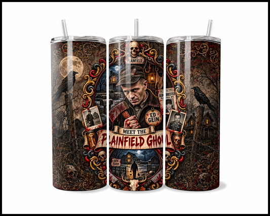 Sinister Sips - Ed Gein (The Plainfield Ghoul) Stainless Steel Tumbler (5650)