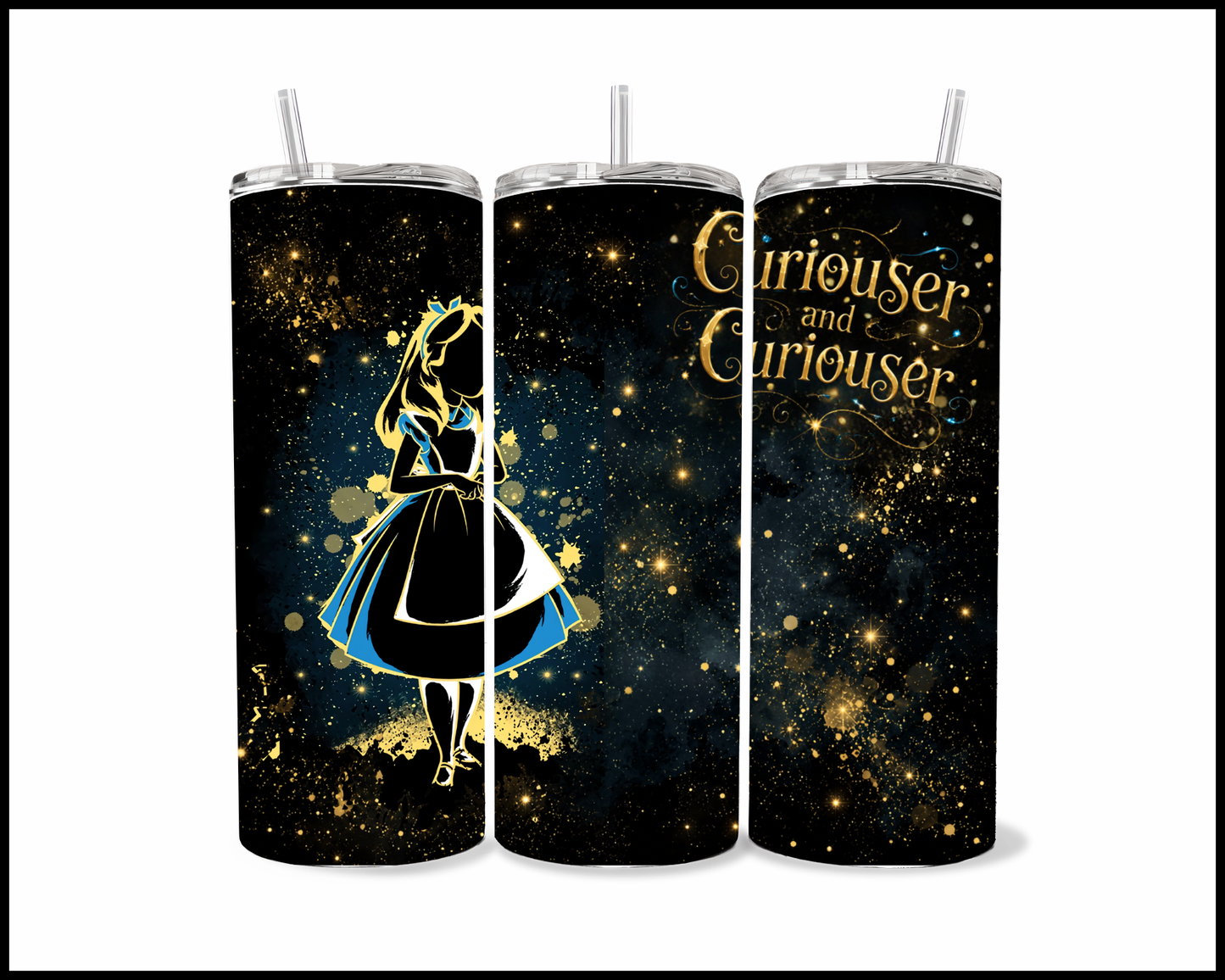 Midnight Magic - Alice In Wonderland Inspired Stainless Steel Tumbler (5673)