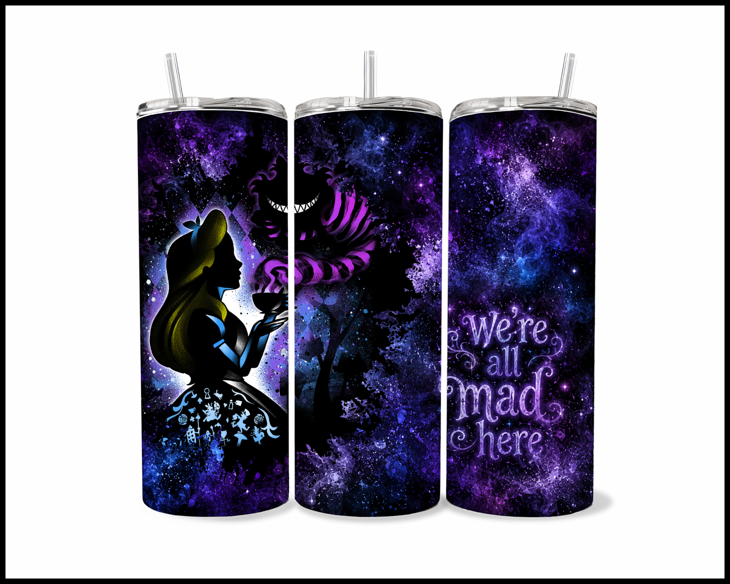 Midnight Magic - Alice In Wonderland Inspired Stainless Steel Tumbler (5674)