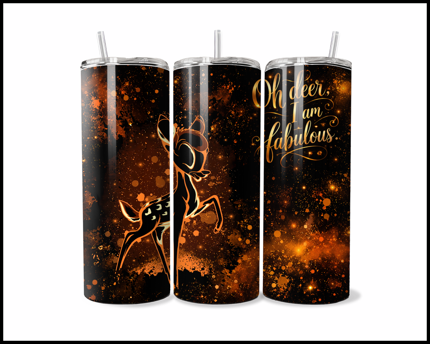 Midnight Magic - Bambi Inspired Stainless Steel Tumbler (5683)