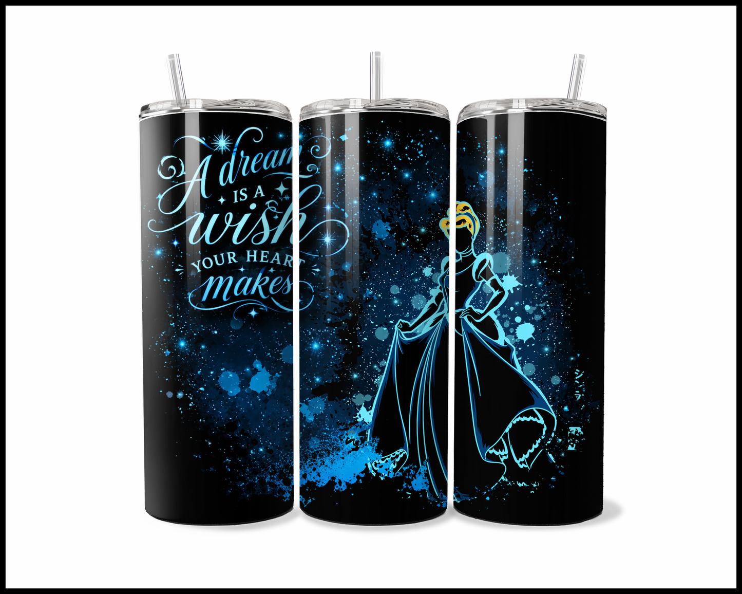 Midnight Magic - Cinderella Inspired Stainless Steel Tumbler (5689)