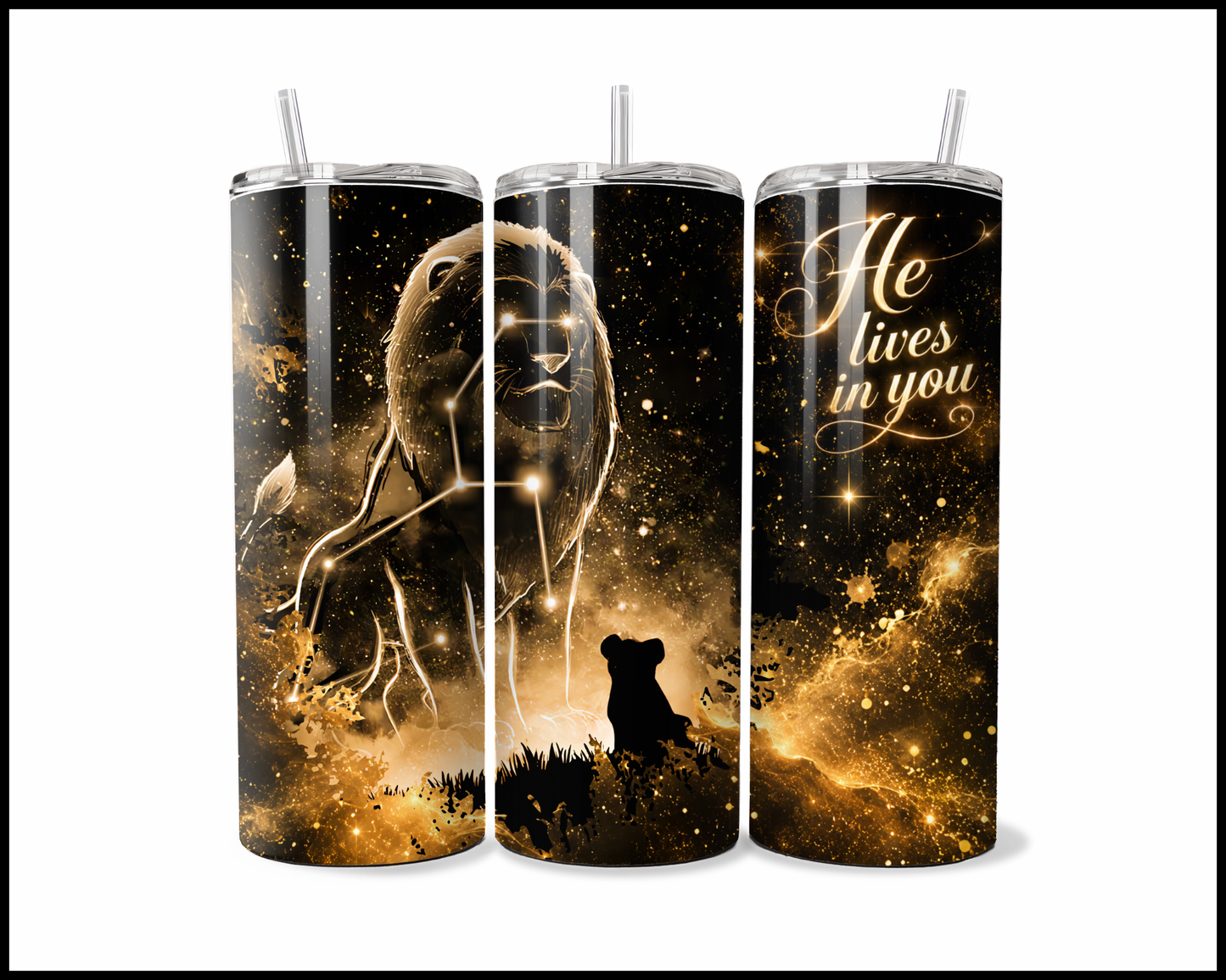 Midnight Magic - Lion King Inspired Stainless Steel Tumbler (5697)
