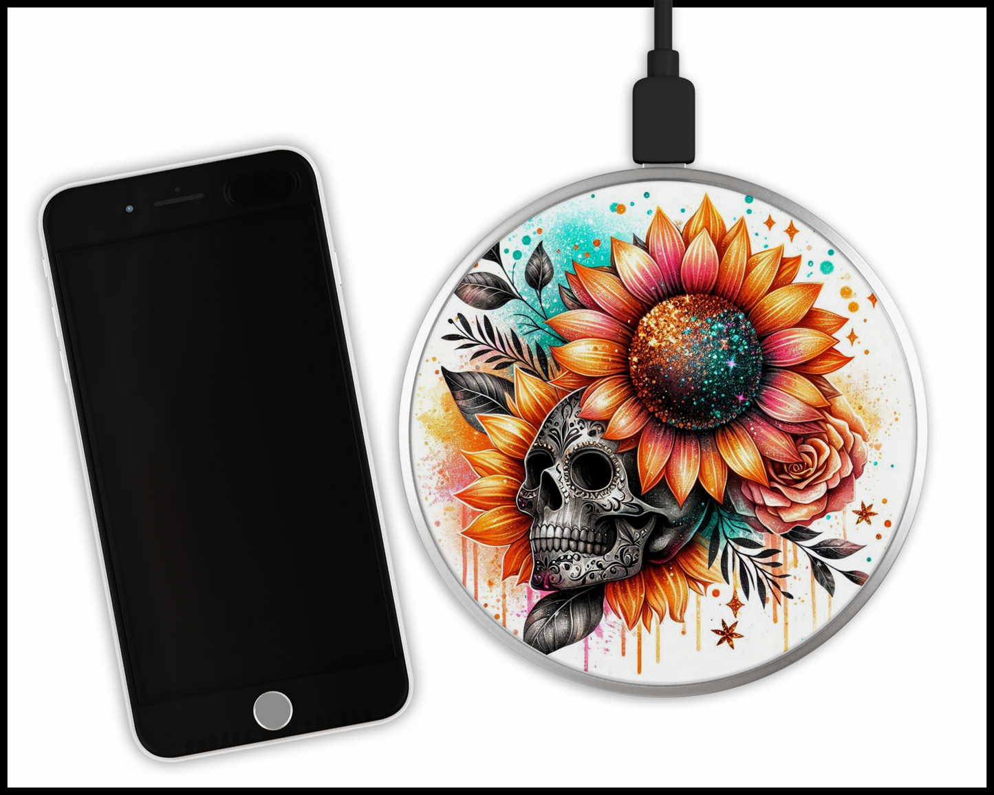 Skull Sublimated Wireless Phone Charger (456)