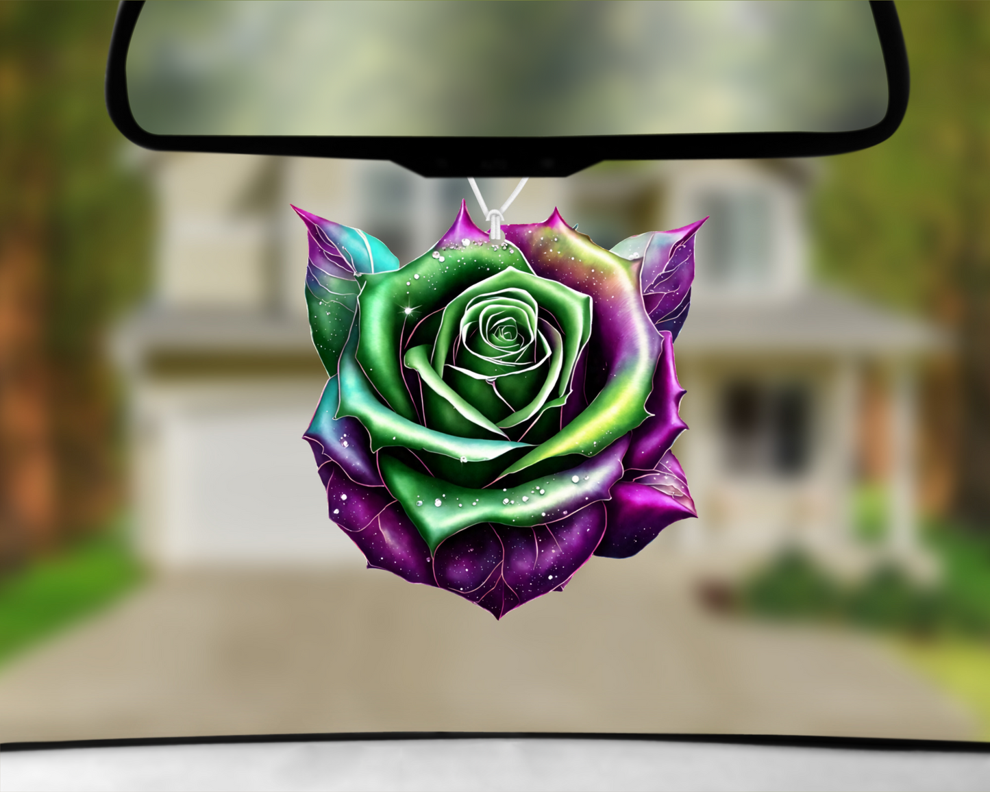 Metallic Rose Car Air Freshener