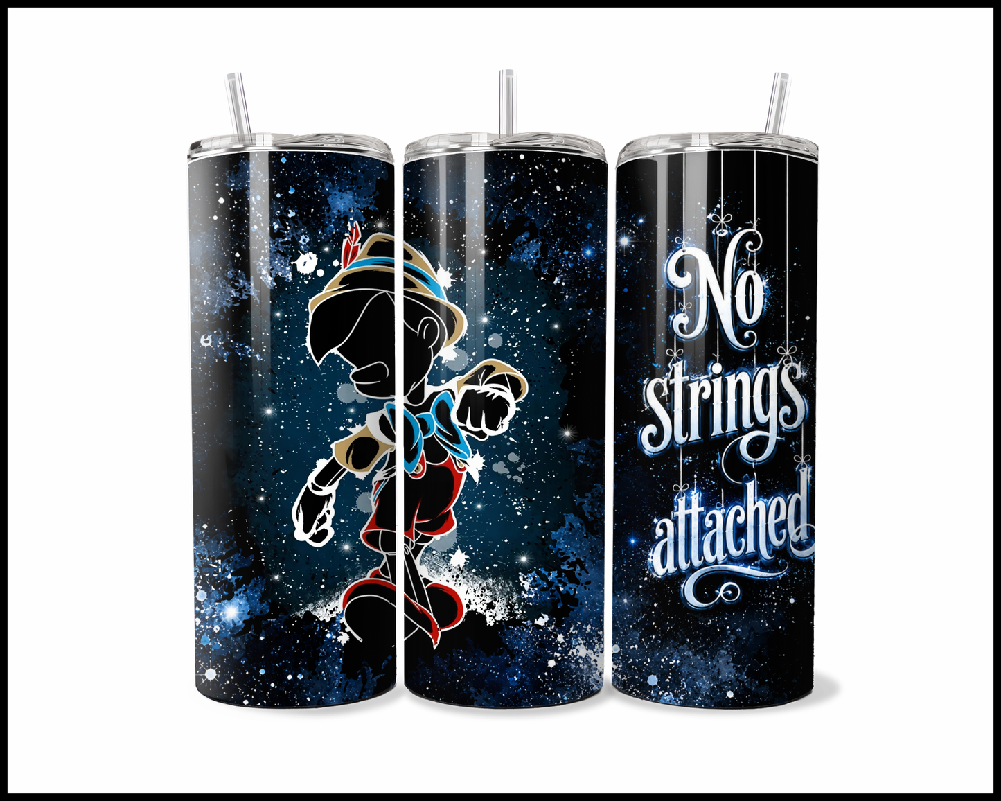 Midnight Magic - Pinocchio Inspired Stainless Steel Tumbler (5708)