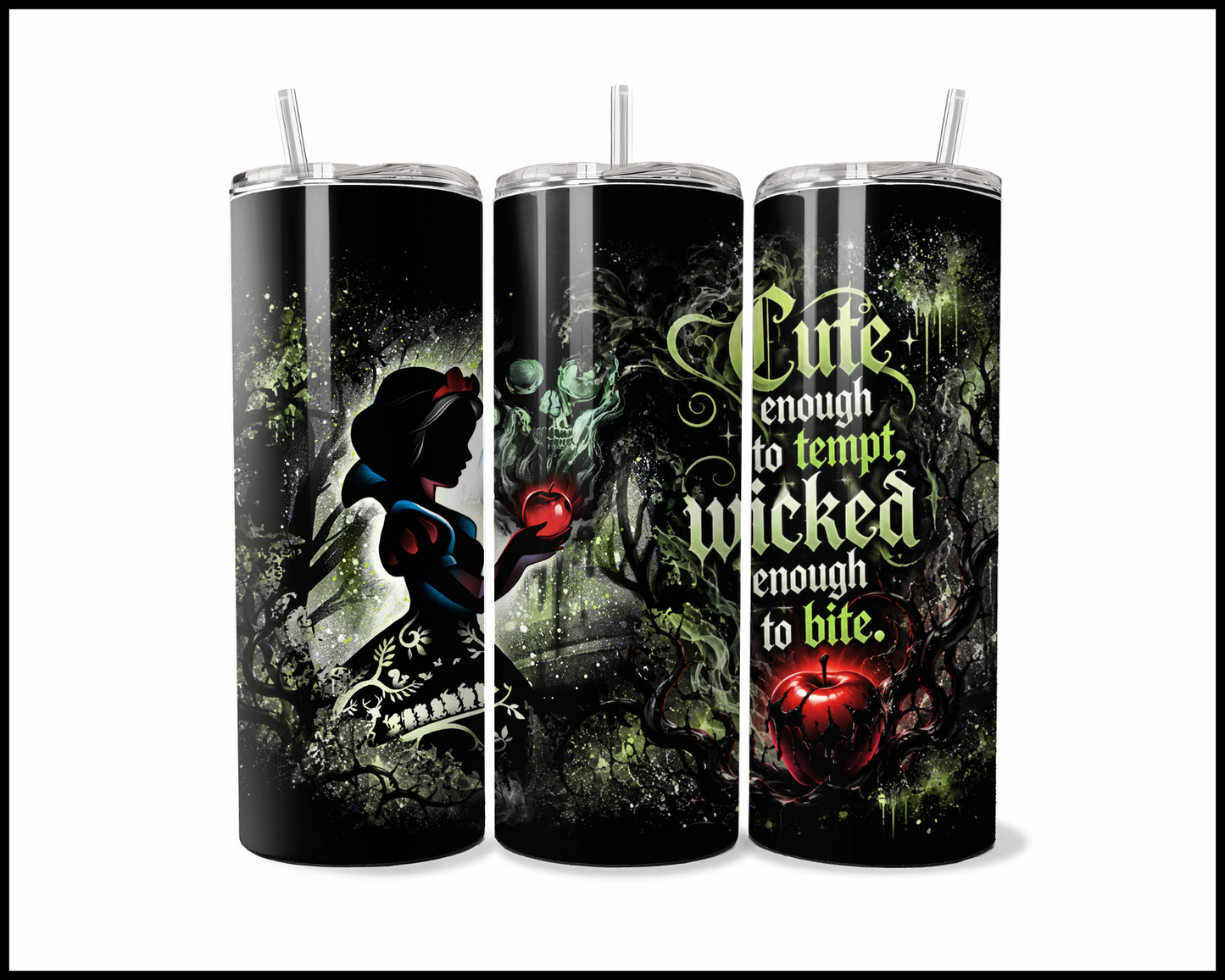 Midnight Magic - Snow White and the Seven Dwarfs Inspired Stainless Steel Tumbler (5719)