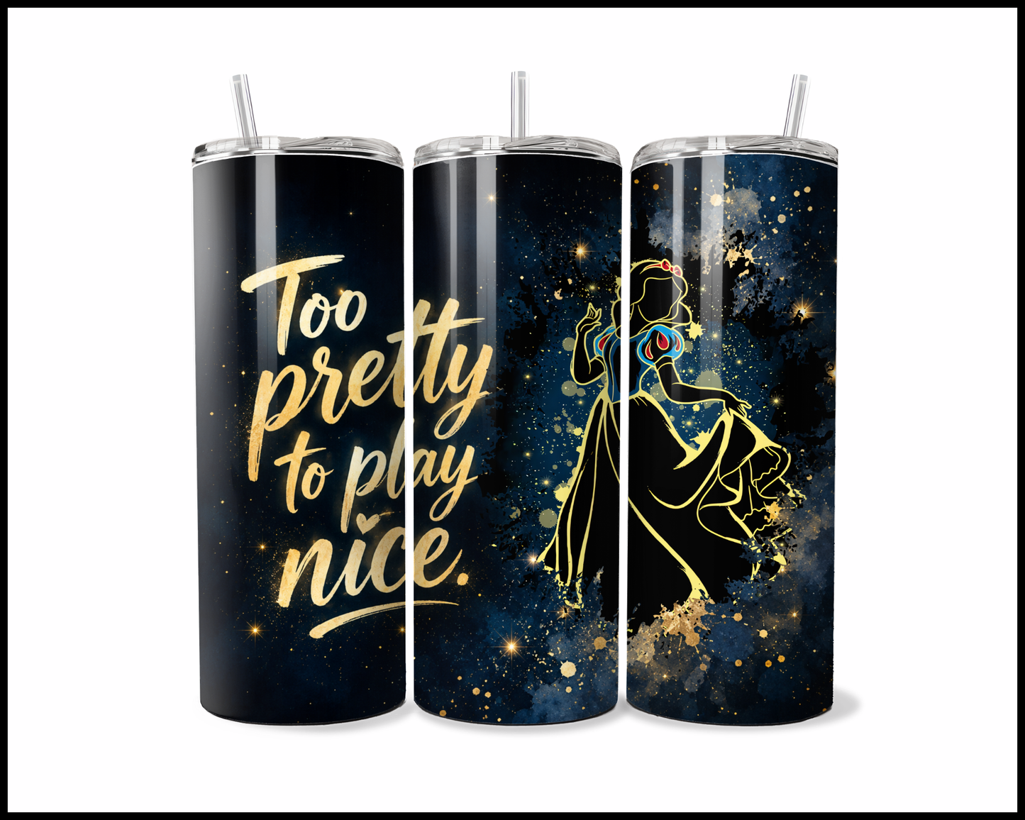 Midnight Magic - Snow White and the Seven Dwarfs Inspired Stainless Steel Tumbler (5722)