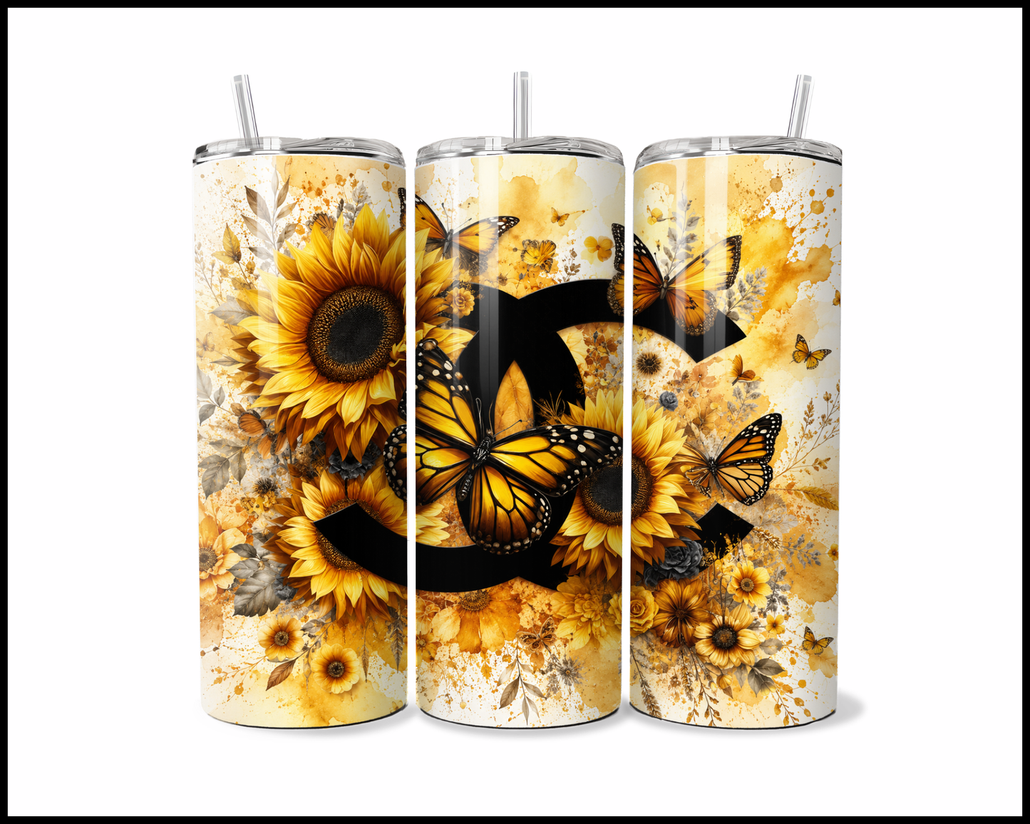 Brand Inspired Floral Blast Stainless Steel Tumbler (5739)
