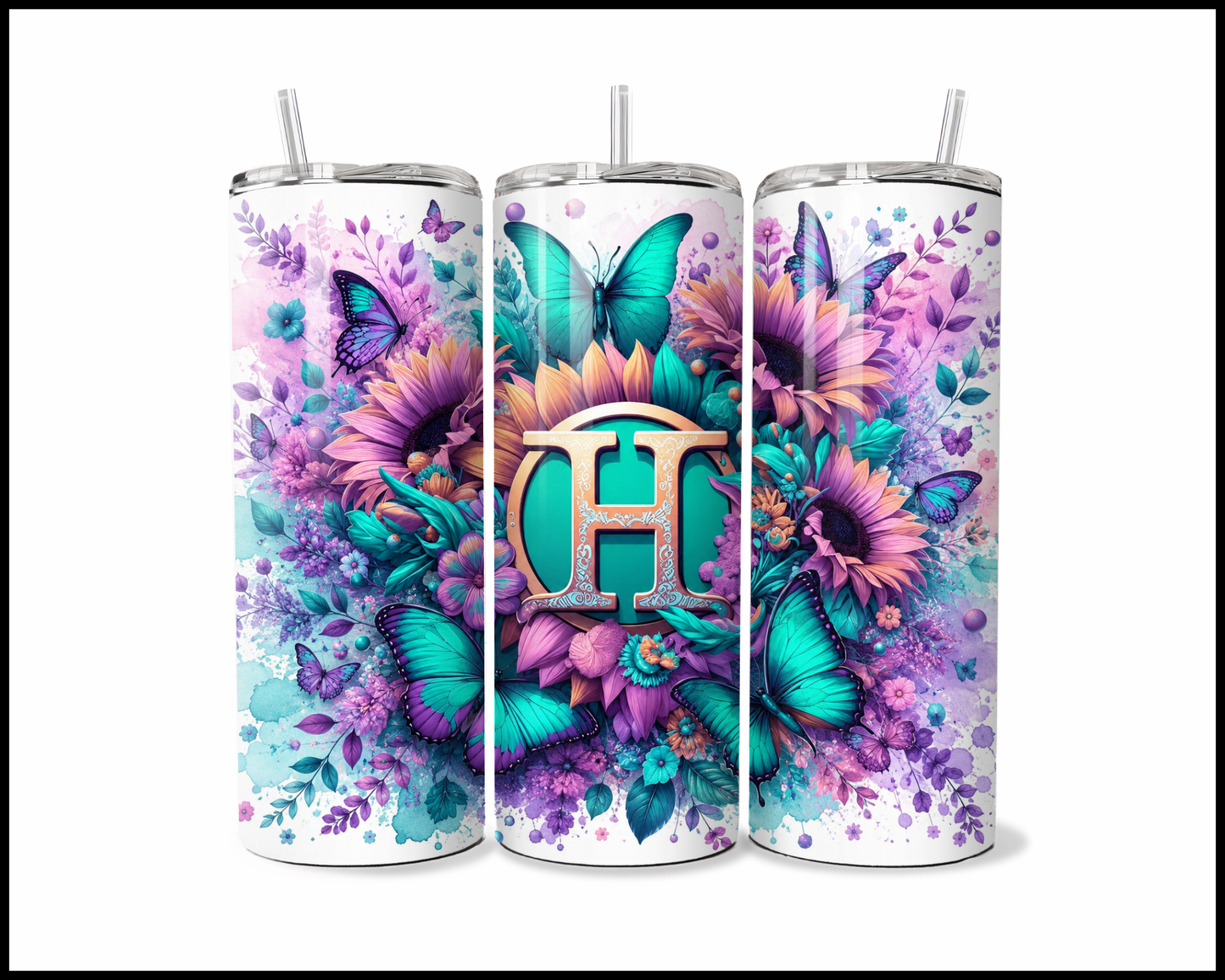 Brand Inspired Floral Blast Stainless Steel Tumbler (5740)