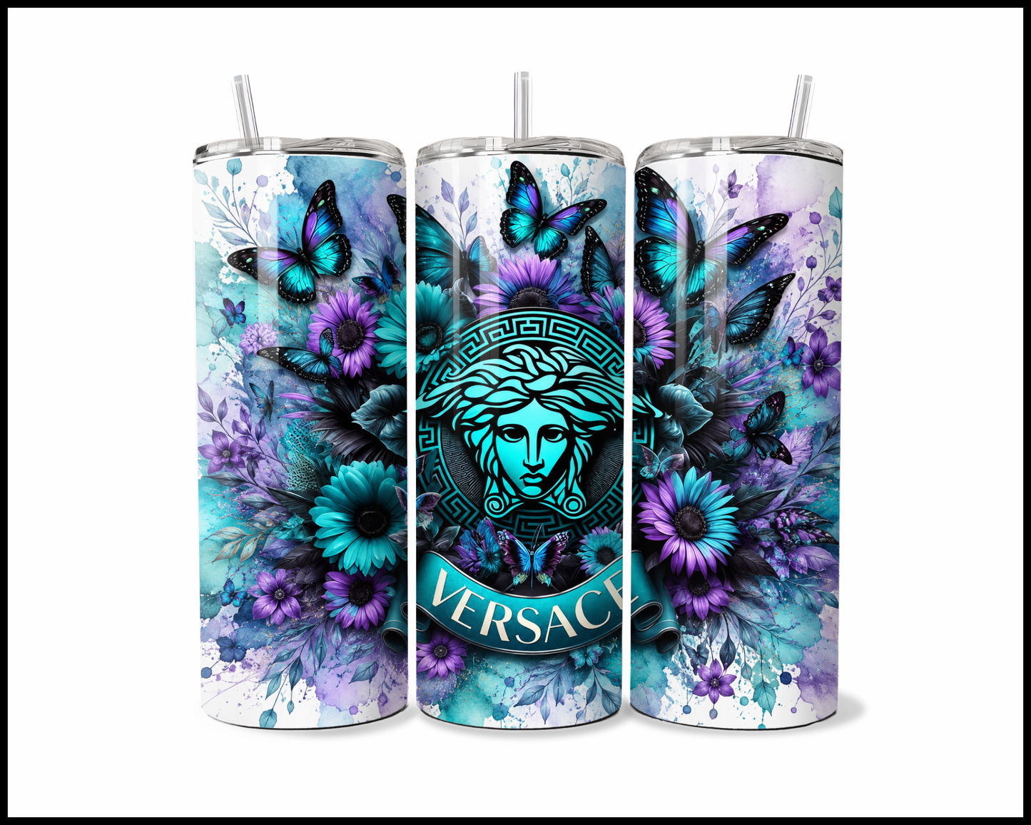 Brand Inspired Floral Blast Stainless Steel Tumbler (5742)