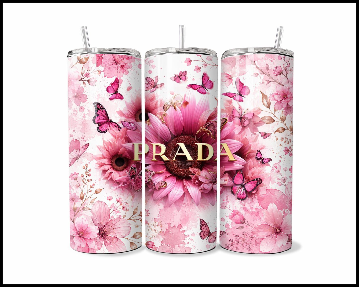 Brand Inspired Floral Blast Stainless Steel Tumbler (5744)