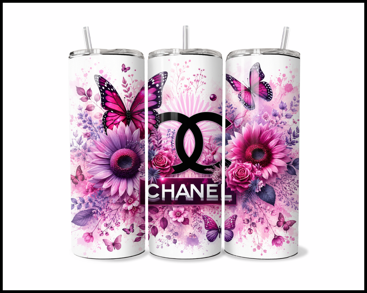 Brand Inspired Floral Blast Stainless Steel Tumbler (5747)