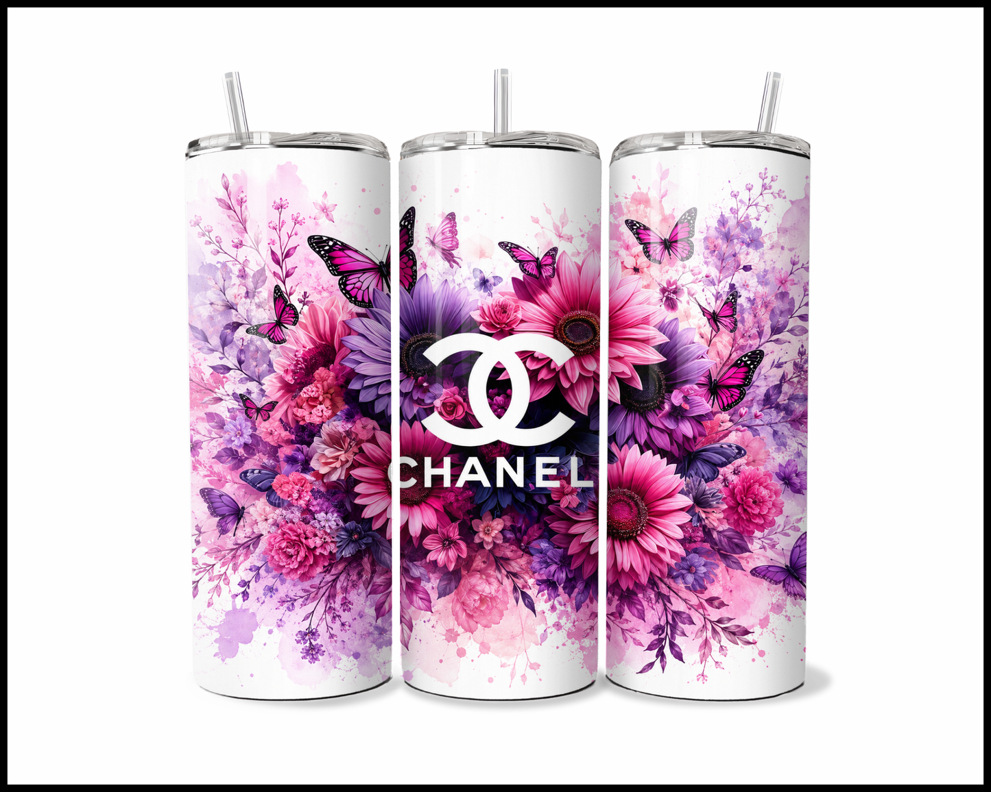 Brand Inspired Floral Blast Stainless Steel Tumbler (5749)
