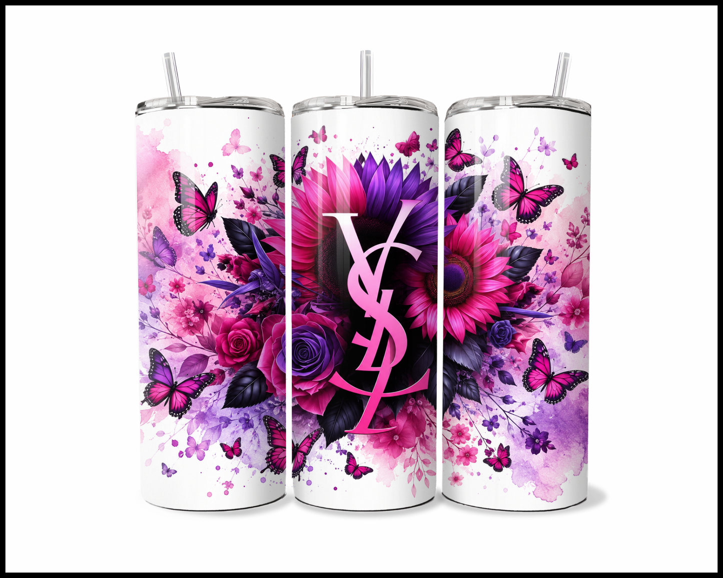 Brand Inspired Floral Blast Stainless Steel Tumbler (5750)