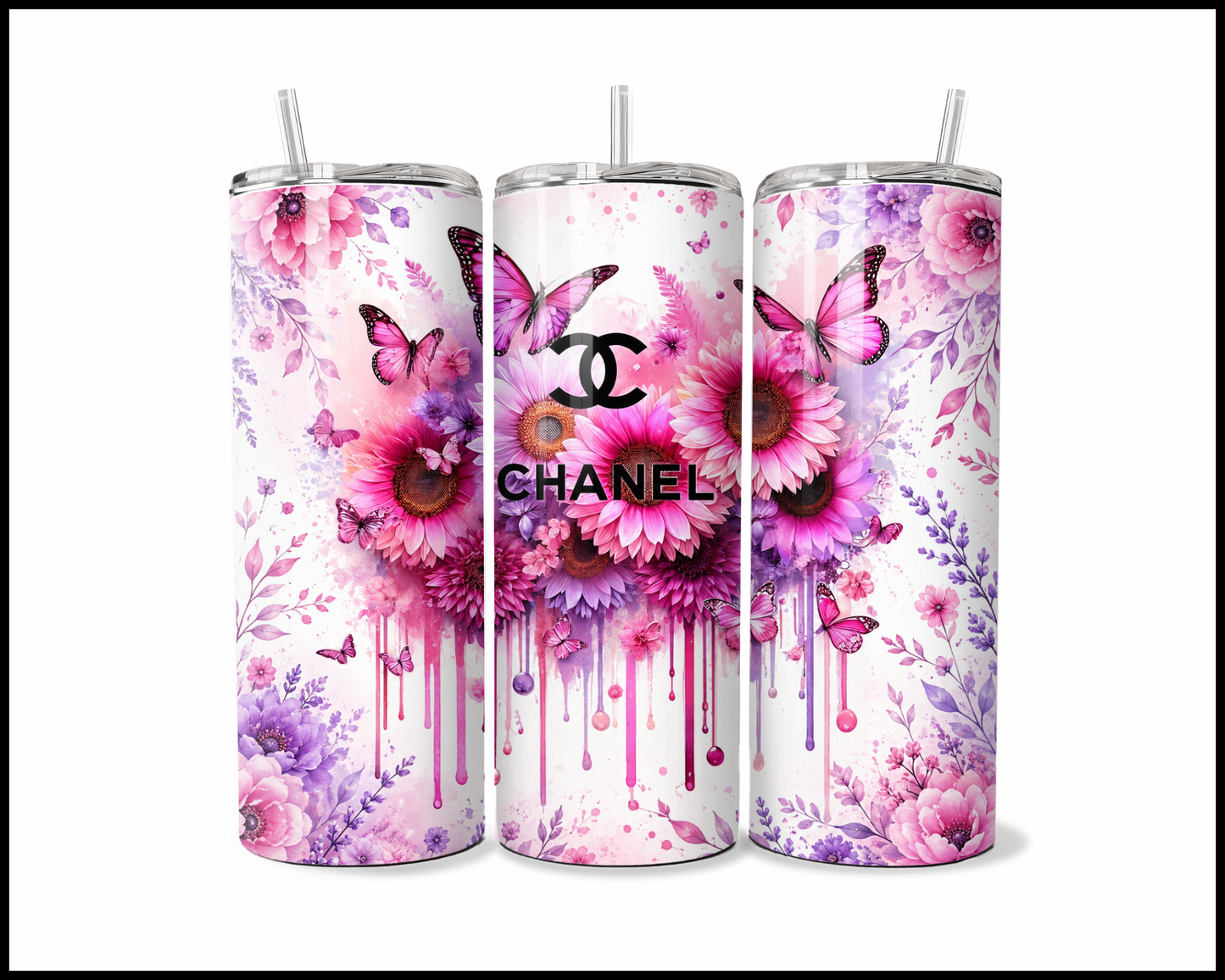 Brand Inspired Floral Blast Stainless Steel Tumbler (5752)