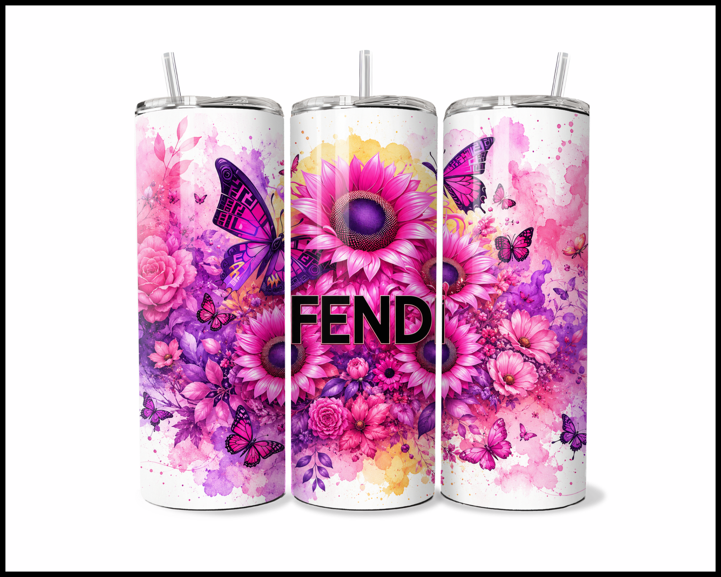 Brand Inspired Floral Blast Stainless Steel Tumbler (5754)